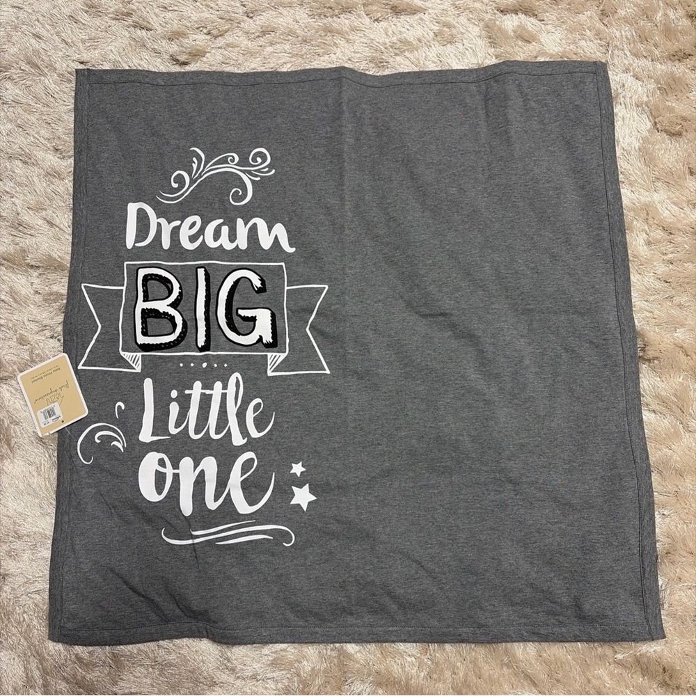 First Impressions Gray Dream Big Little One Baby Photo Blanket